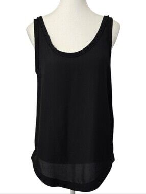 Zara Women’s Black Scoop Neck Flowy Lightweight Tank Top Size Small Minimalist